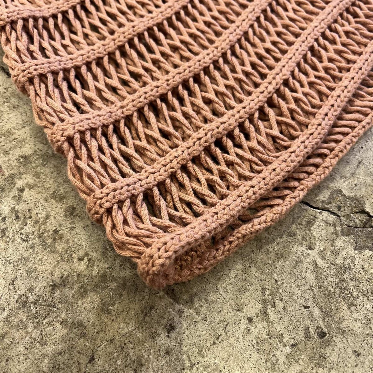 画像3: PINK COLOR MESH BOAT NECK DESIGN COTTON L/S KNIT TOPS / Ladies M (3)