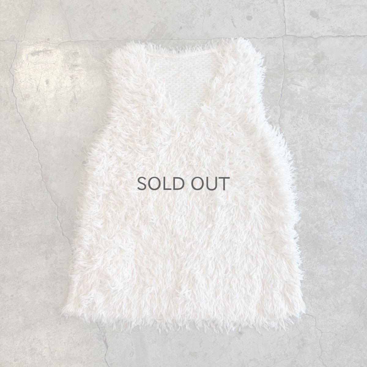 画像1: COLOR DESIGN SHAGGY LONG VEST / Ladies M (1)