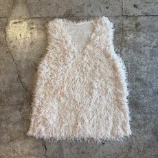画像1: COLOR DESIGN SHAGGY LONG VEST / Ladies M (1)