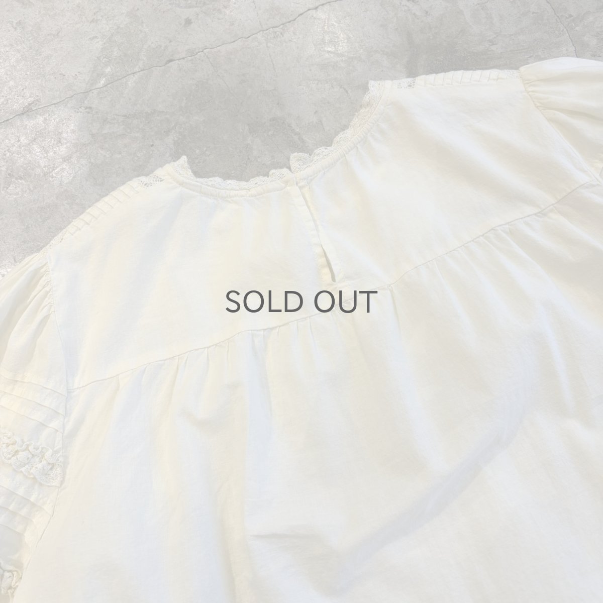 画像9: POINT FRILL LACE DESIGN SLEEVE S/S BLOUSE / Ladies M (9)