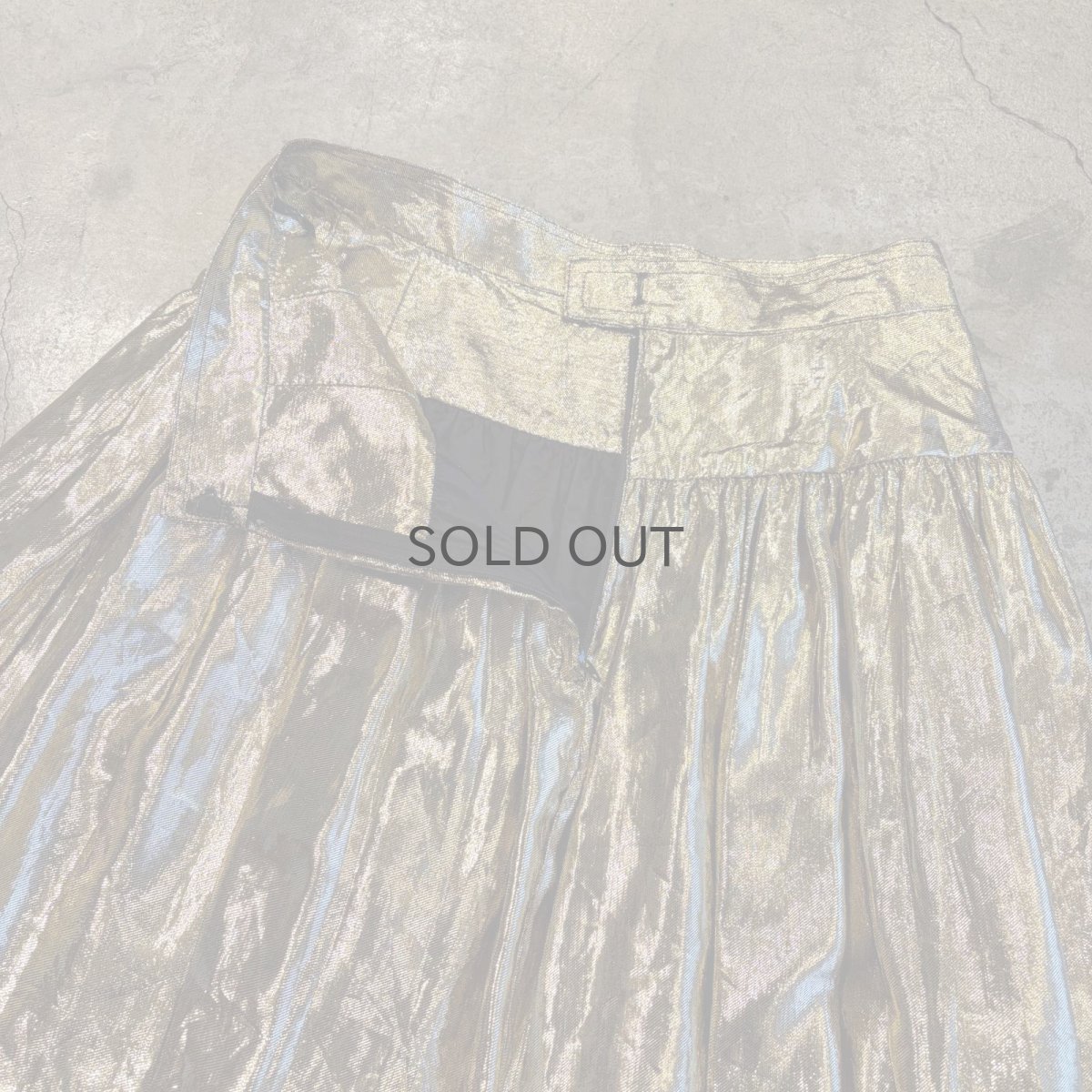 画像8: GOLD METALLIC DESIGN FLARE SKIRT / W27 (8)