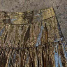 画像6: GOLD METALLIC DESIGN FLARE SKIRT / W27 (6)