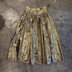 画像2: GOLD METALLIC DESIGN FLARE SKIRT / W27 (2)