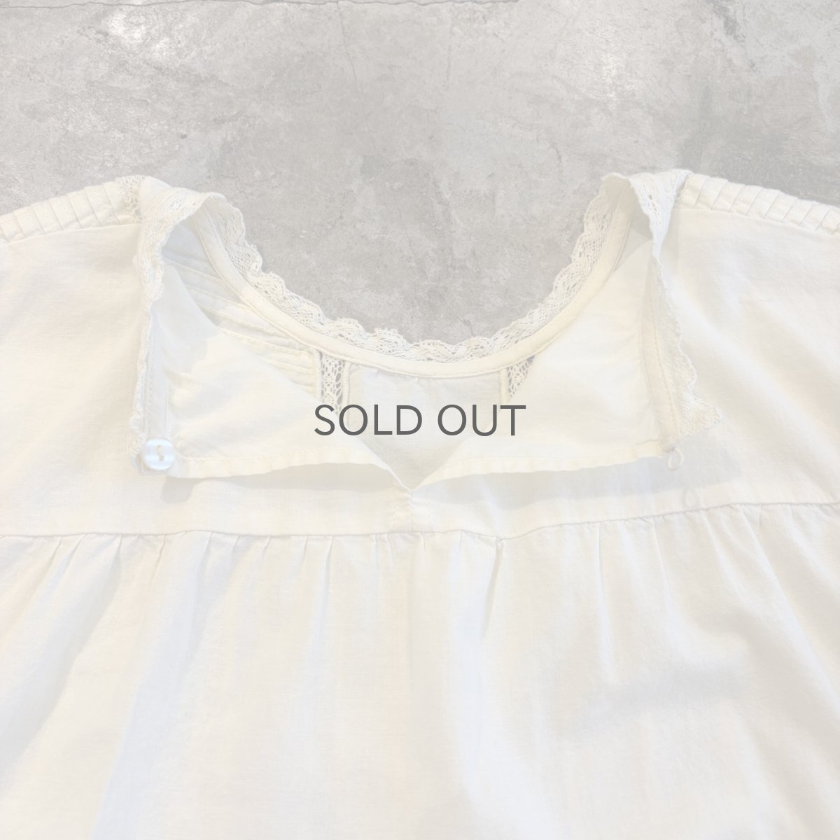 画像10: POINT FRILL LACE DESIGN SLEEVE S/S BLOUSE / Ladies M (10)