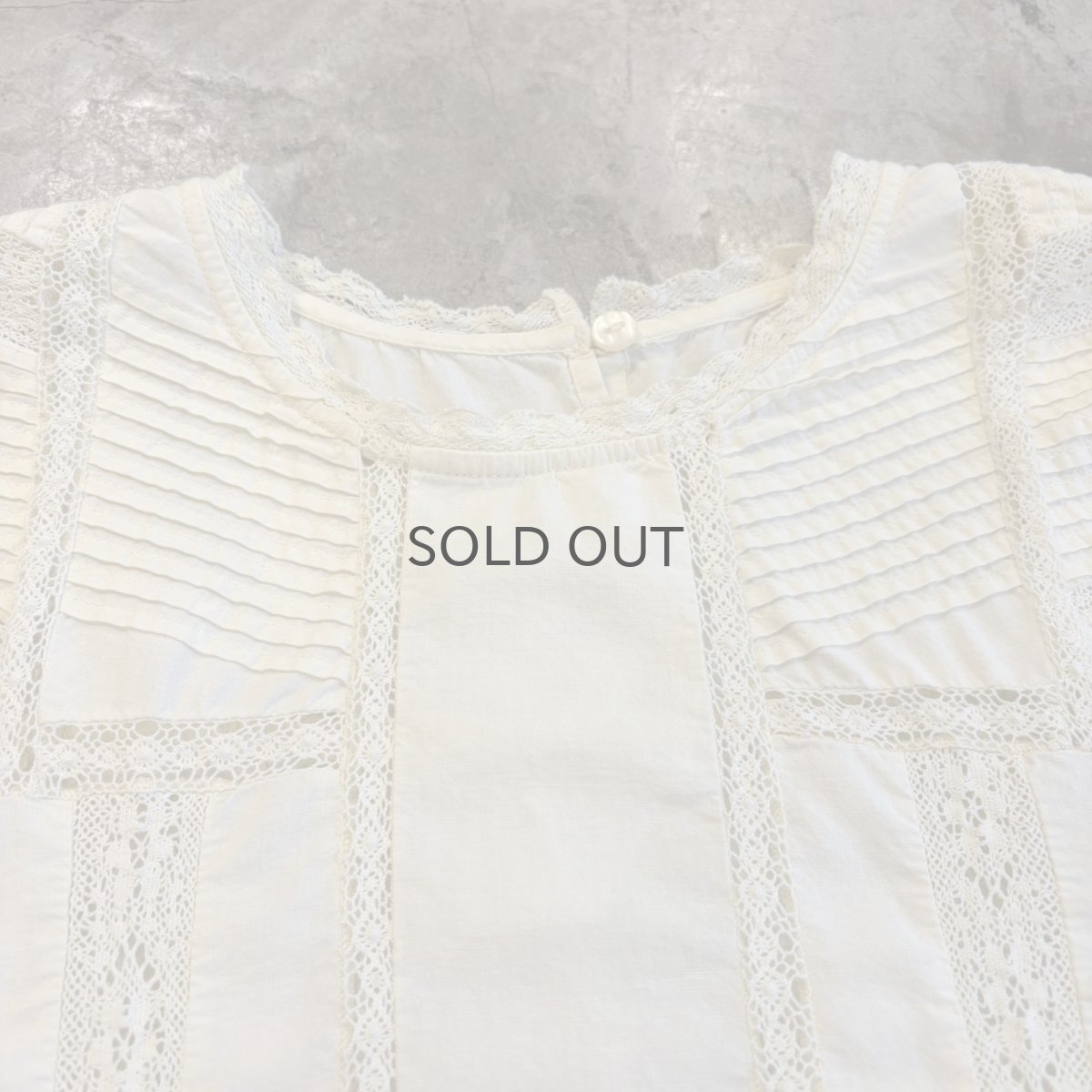 画像5: POINT FRILL LACE DESIGN SLEEVE S/S BLOUSE / Ladies M (5)