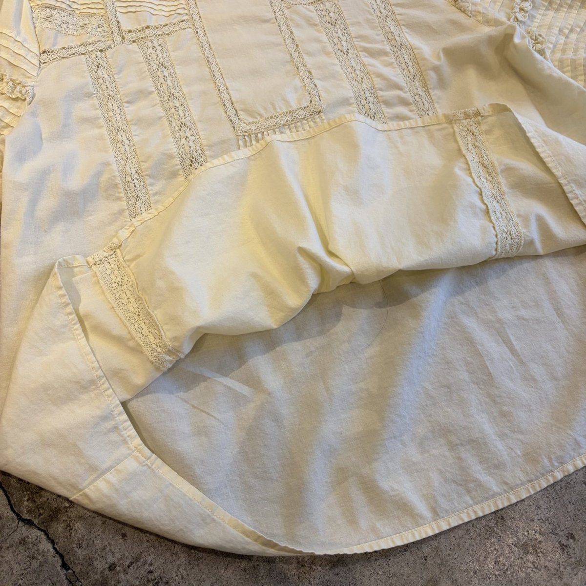 画像8: POINT FRILL LACE DESIGN SLEEVE S/S BLOUSE / Ladies M (8)