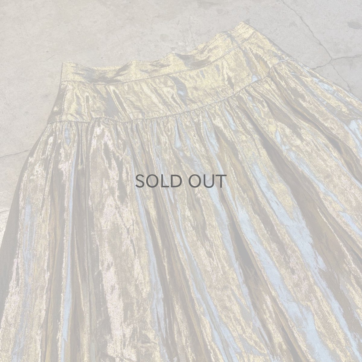 画像3: GOLD METALLIC DESIGN FLARE SKIRT / W27 (3)