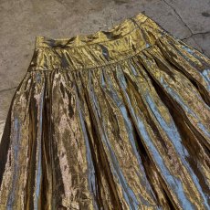 画像3: GOLD METALLIC DESIGN FLARE SKIRT / W27 (3)