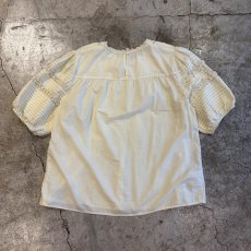 画像2: POINT FRILL LACE DESIGN SLEEVE S/S BLOUSE / Ladies M (2)