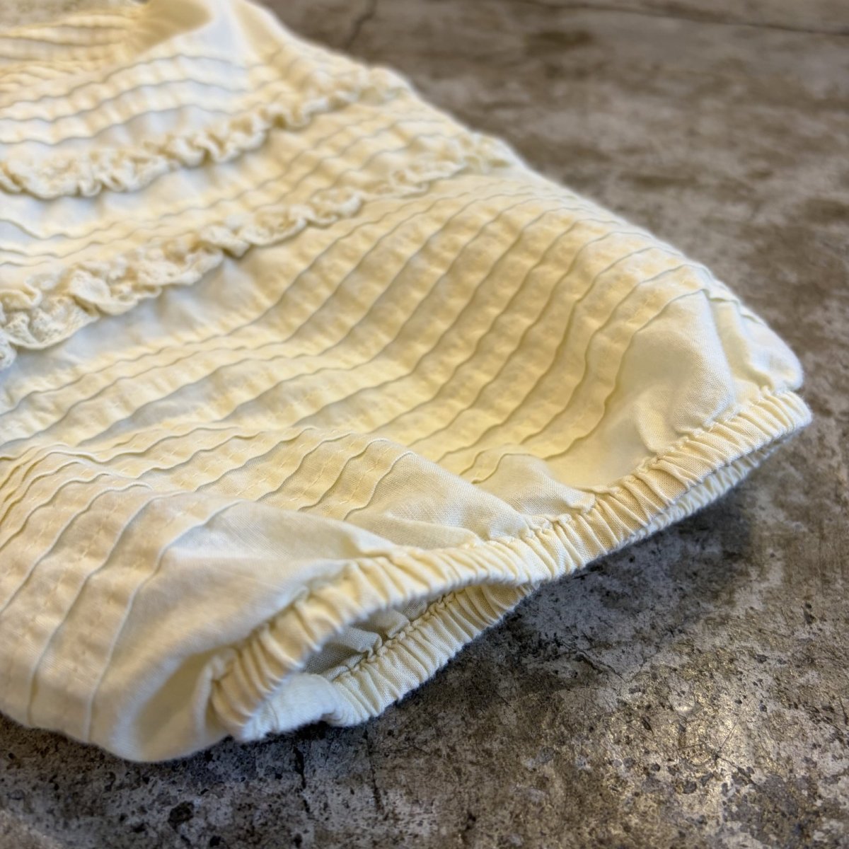 画像7: POINT FRILL LACE DESIGN SLEEVE S/S BLOUSE / Ladies M (7)