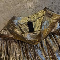 画像7: GOLD METALLIC DESIGN FLARE SKIRT / W27 (7)