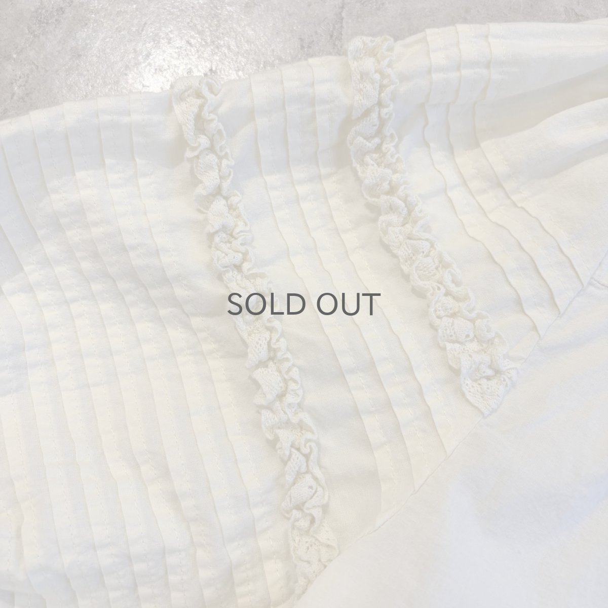画像11: POINT FRILL LACE DESIGN SLEEVE S/S BLOUSE / Ladies M (11)