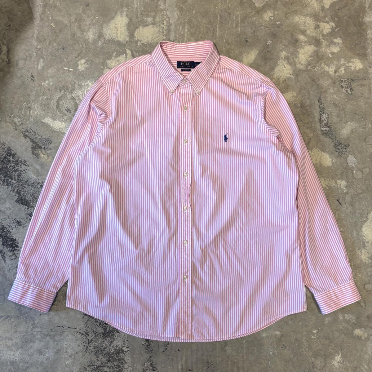 画像1: 【POLO RALPH LAUREN】BICOLOR STRIPE PATTERN L/S SHIRT / Mens XXL (1)