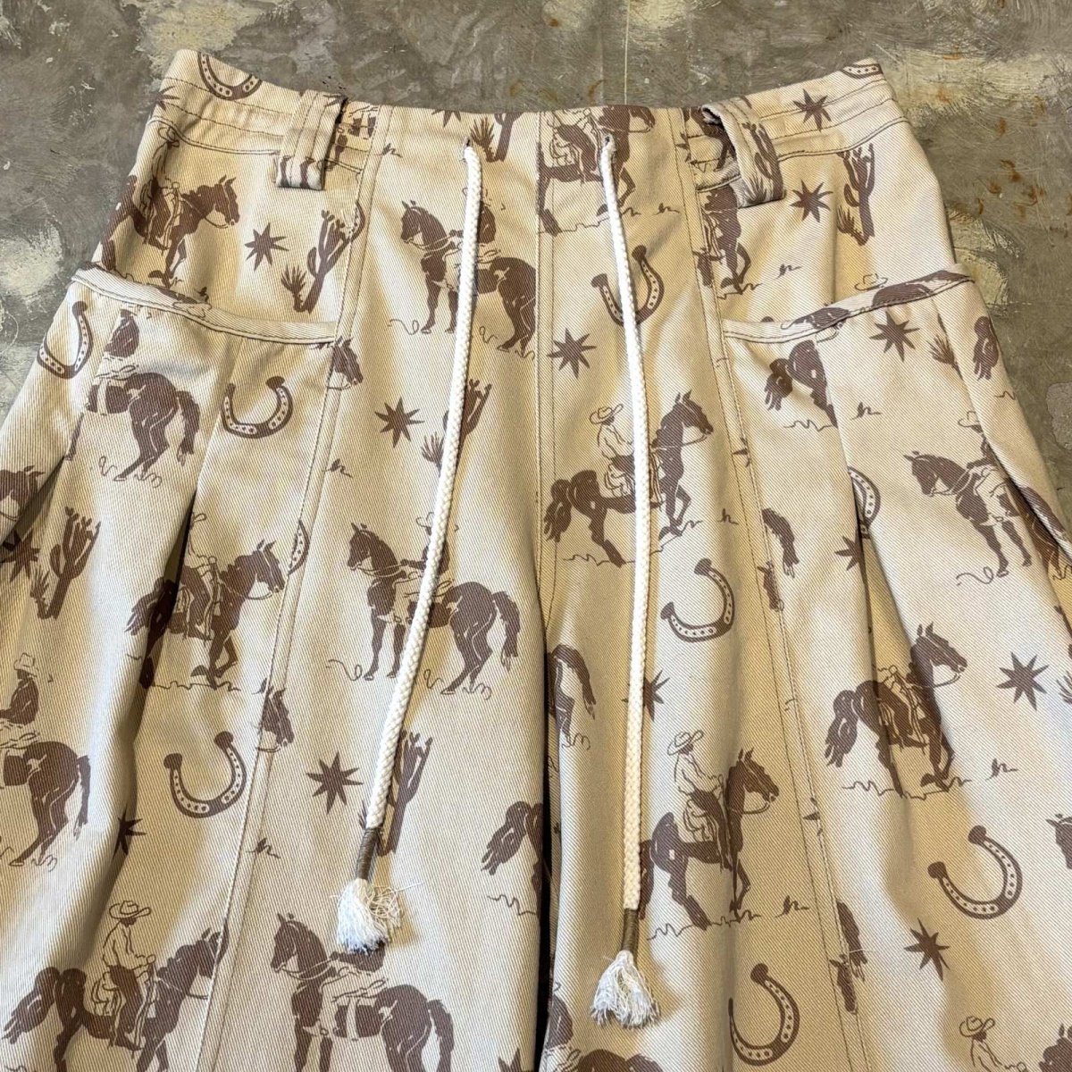 画像10: ALL OVER COWBOY GRAPHIC PATTERN BALLOON PANTS / ~W36 (10)