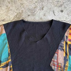 画像8: COLOR ART PATTERN PANELLED DESIGN KNIT L/S TOPS / Ladies M (8)