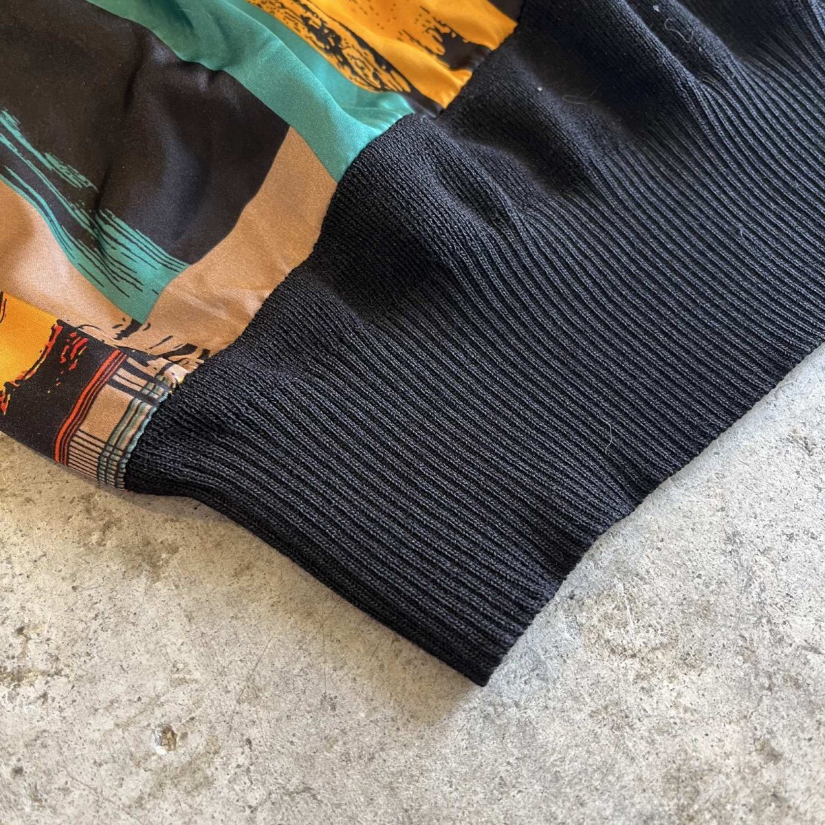 画像3: COLOR ART PATTERN PANELLED DESIGN KNIT L/S TOPS / Ladies M (3)