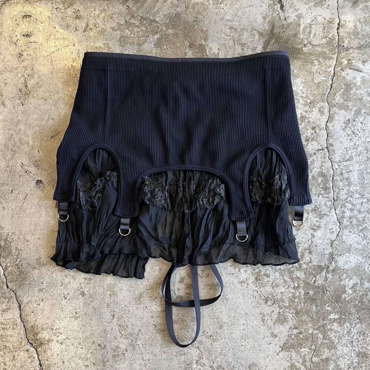 画像2: 【Wiz&Witch】"UNITED" VTG LACE MIX WRAP SKIRT / FREE (2)