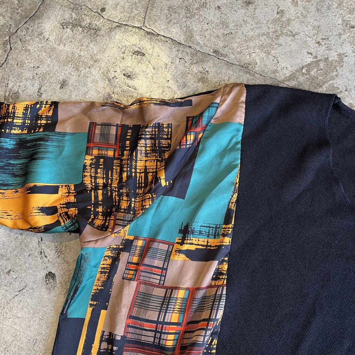 画像9: COLOR ART PATTERN PANELLED DESIGN KNIT L/S TOPS / Ladies M (9)