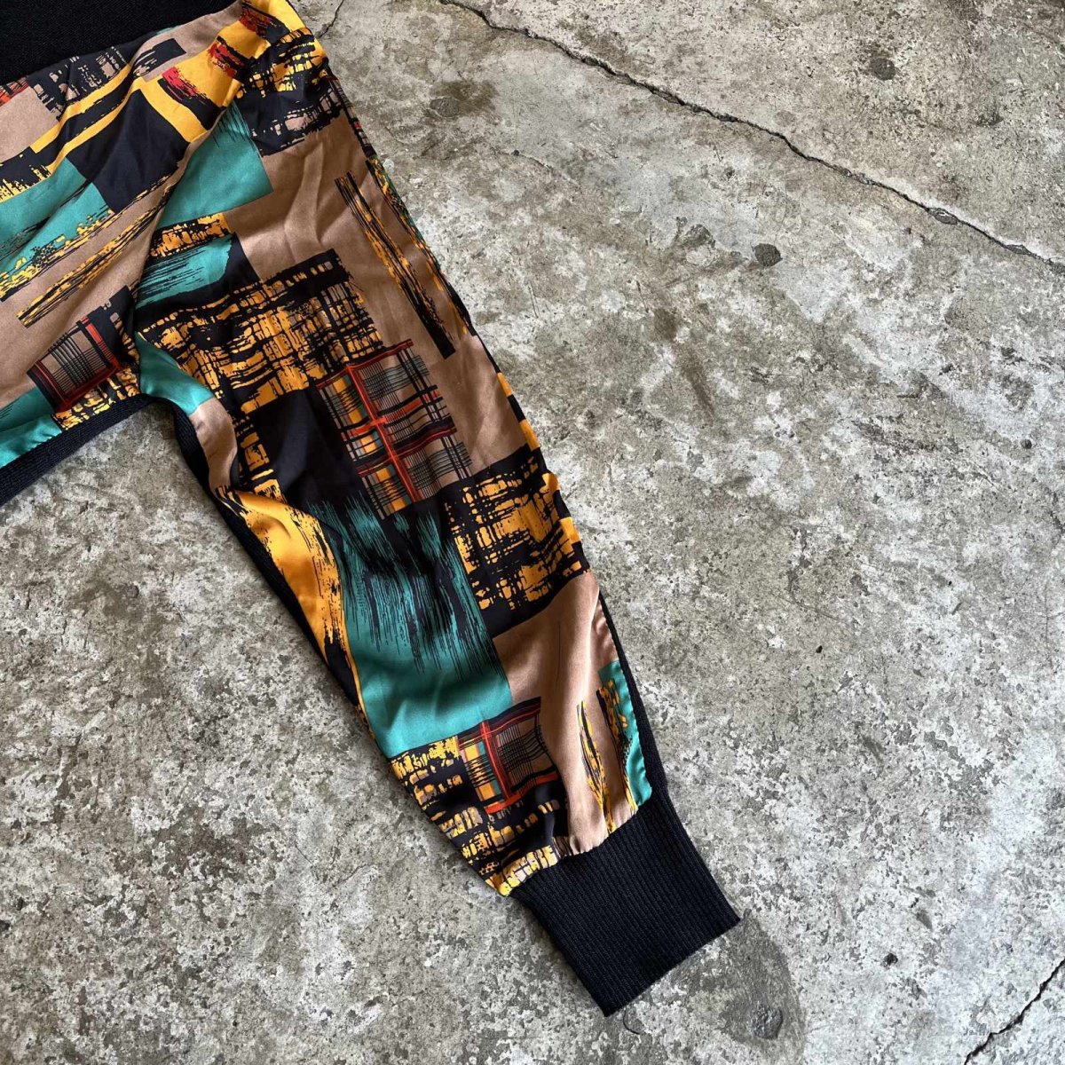 画像7: COLOR ART PATTERN PANELLED DESIGN KNIT L/S TOPS / Ladies M (7)