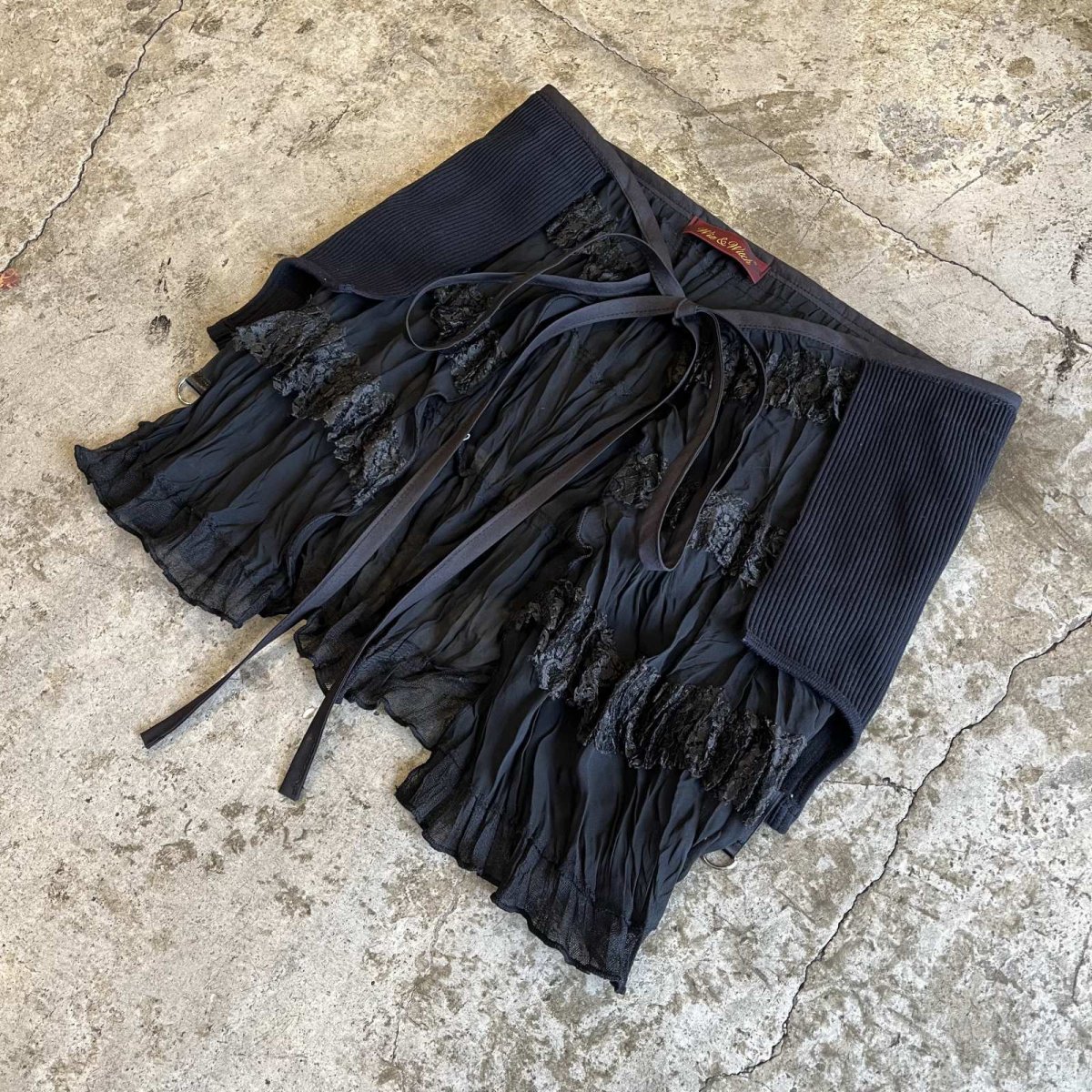 画像4: 【Wiz&Witch】"UNITED" VTG LACE MIX WRAP SKIRT / FREE (4)