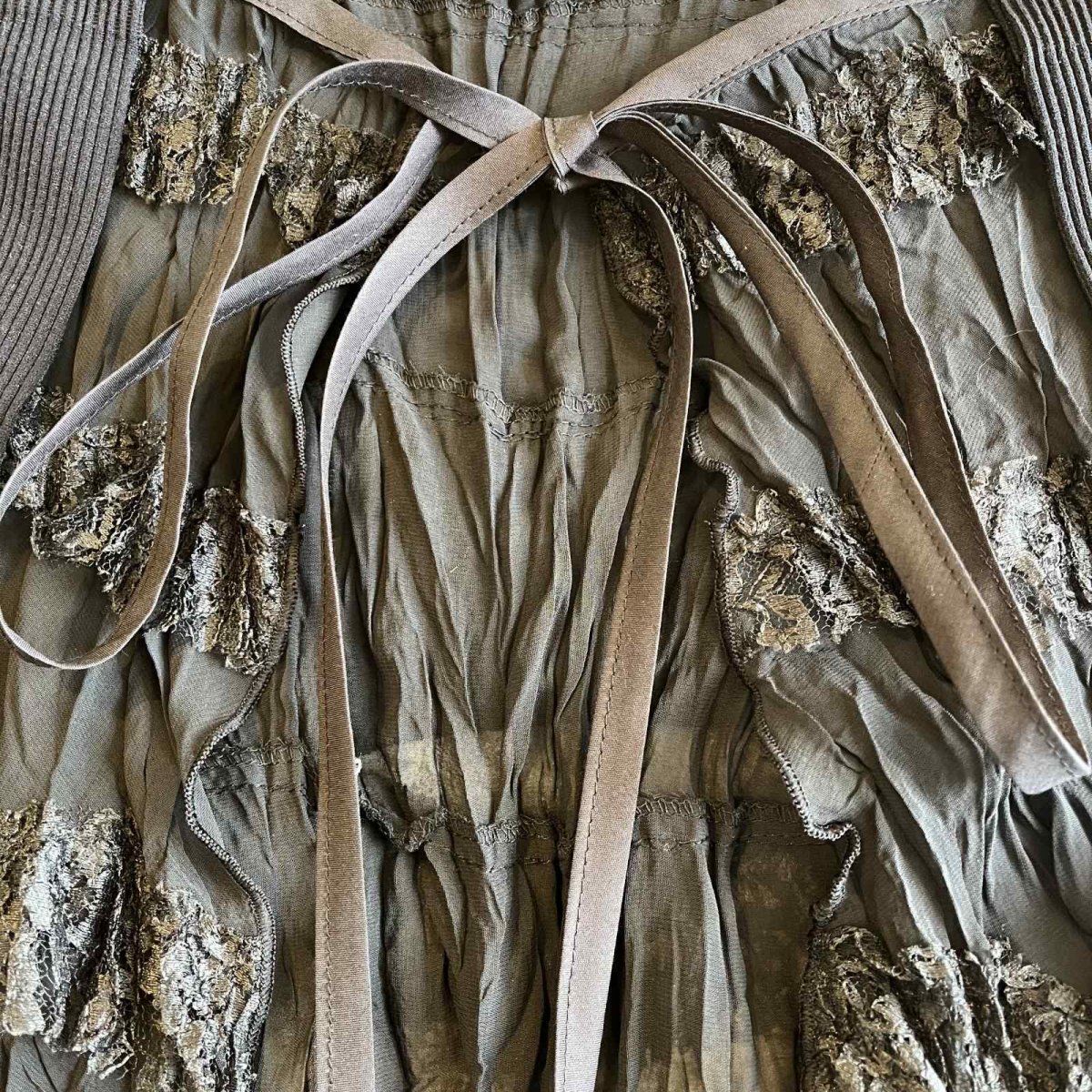 画像5: 【Wiz&Witch】"UNITED" VTG LACE MIX WRAP SKIRT / FREE (5)