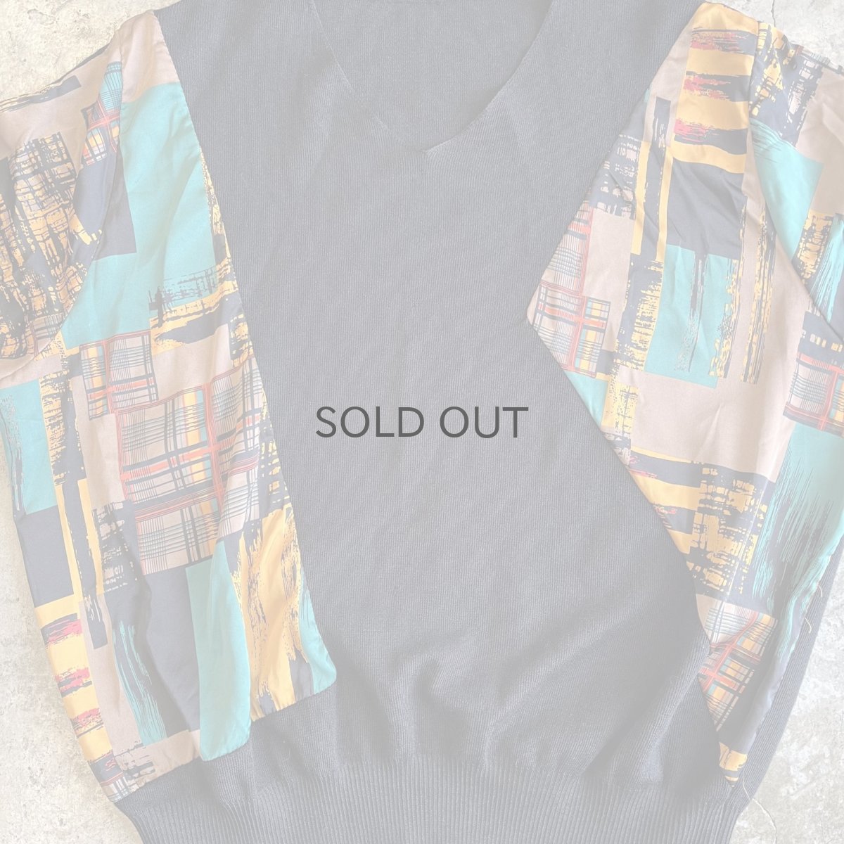 画像10: COLOR ART PATTERN PANELLED DESIGN KNIT L/S TOPS / Ladies M (10)