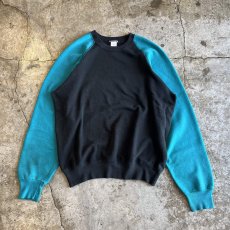 画像1: 80's BI COLOR DESIGN RAGLAN SEEVE L/S SWEAT / Ladies L / MADE IN USA (1)