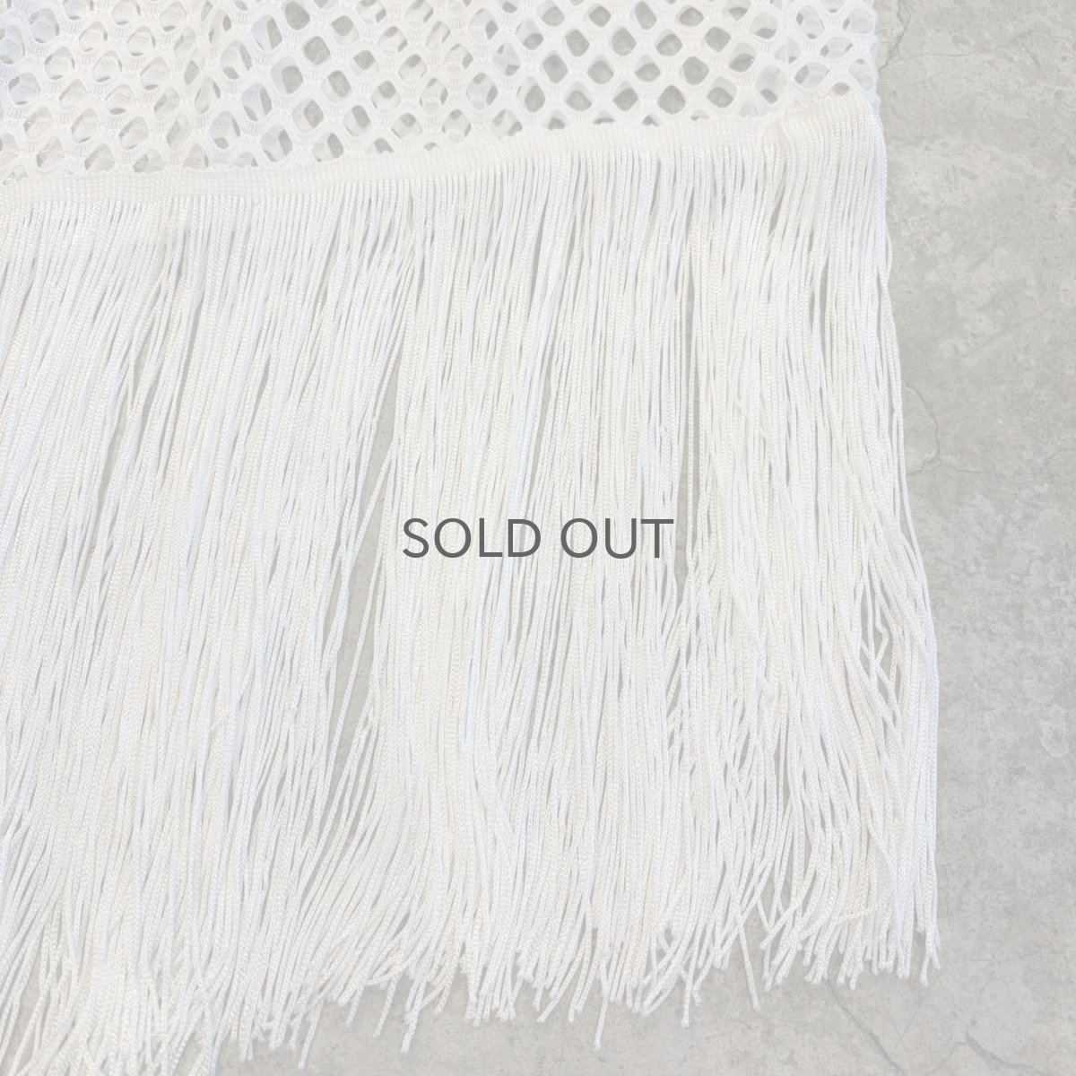 画像5: WHITE COLOR MESH DESIGN ASYMMETRY FRINGE SKIRT / W24~W31 (5)