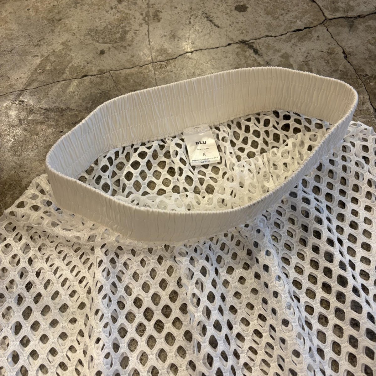 画像6: WHITE COLOR MESH DESIGN ASYMMETRY FRINGE SKIRT / W24~W31 (6)