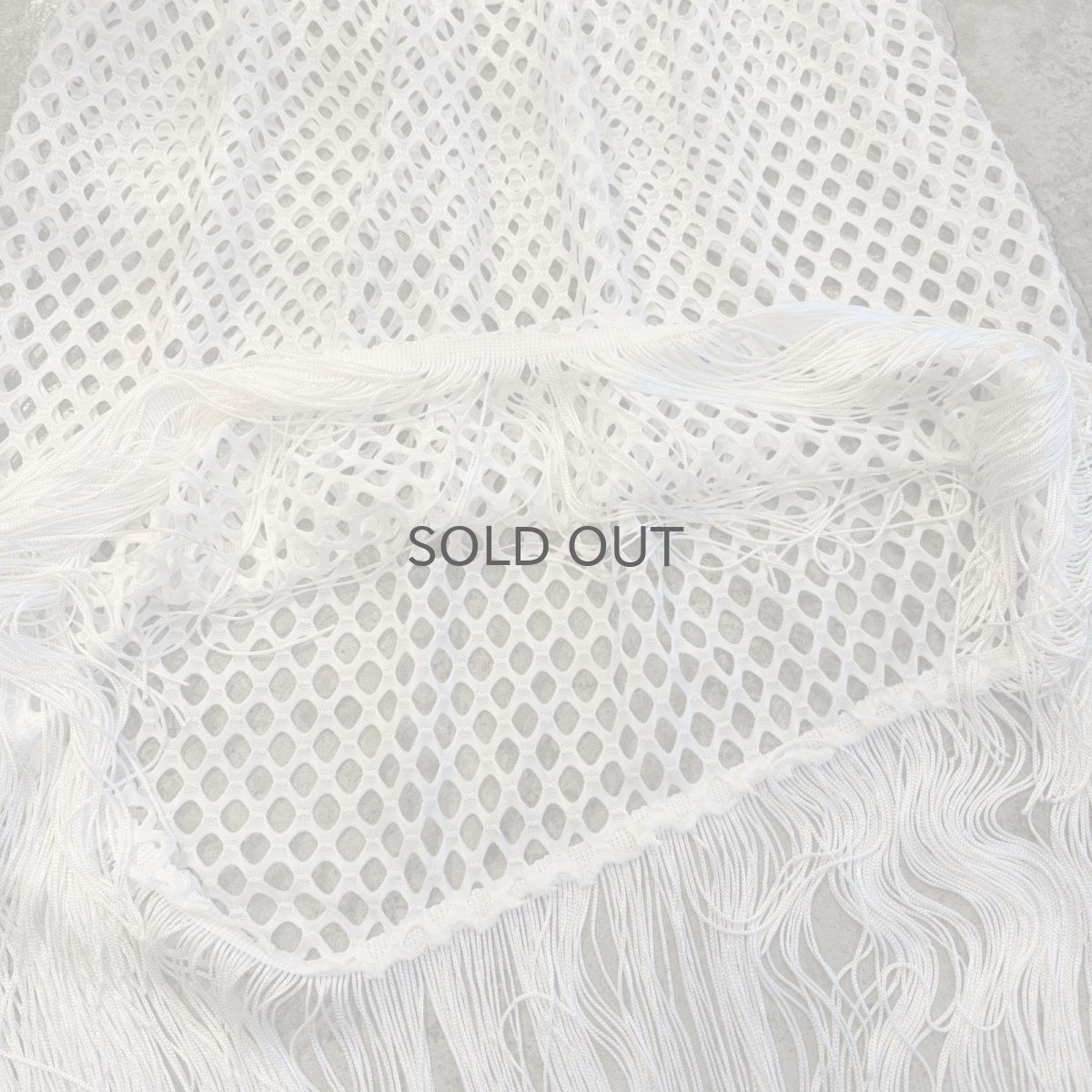画像8: WHITE COLOR MESH DESIGN ASYMMETRY FRINGE SKIRT / W24~W31 (8)