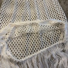 画像8: WHITE COLOR MESH DESIGN ASYMMETRY FRINGE SKIRT / W24~W31 (8)