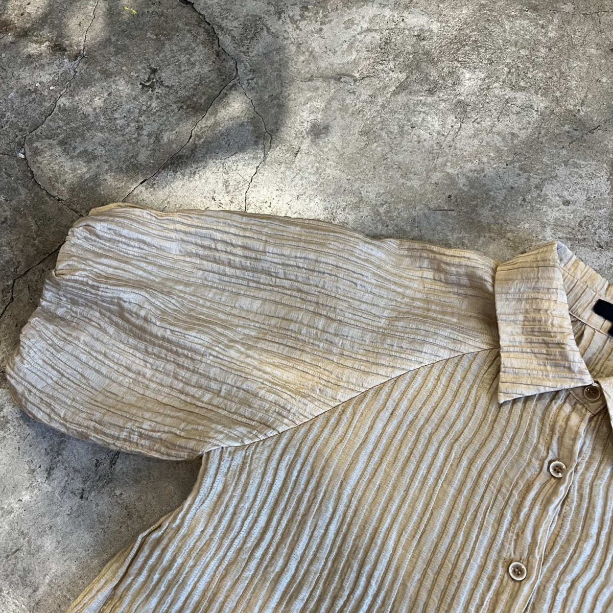 画像9: SLEEVE DESIGN EMBOSS PATTERN S/S SHIRT / Ladies M(S) (9)