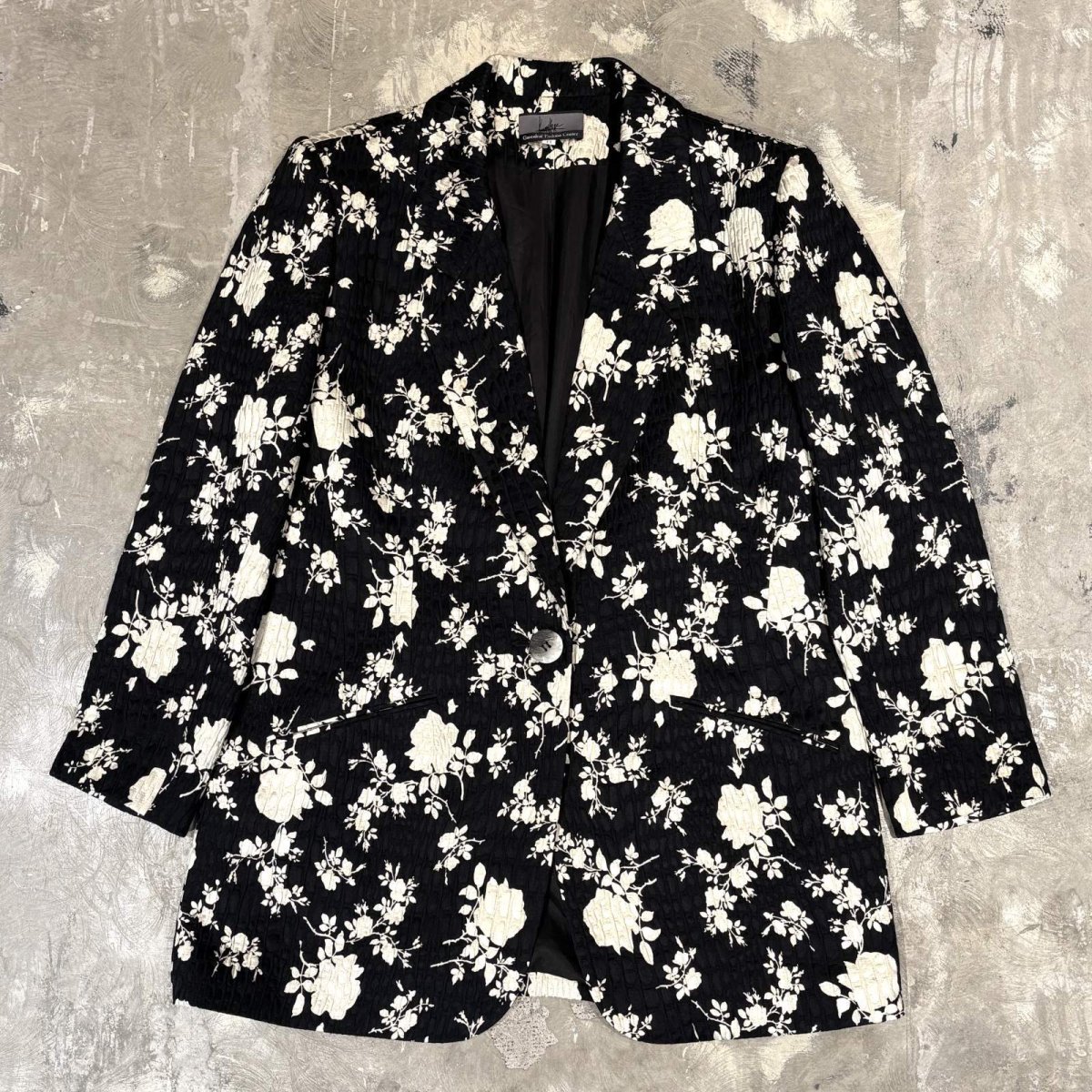 画像1: ALL OVER FLORAL GRAPHIC PATTERN TAILORED JACKET / Mens M (1)