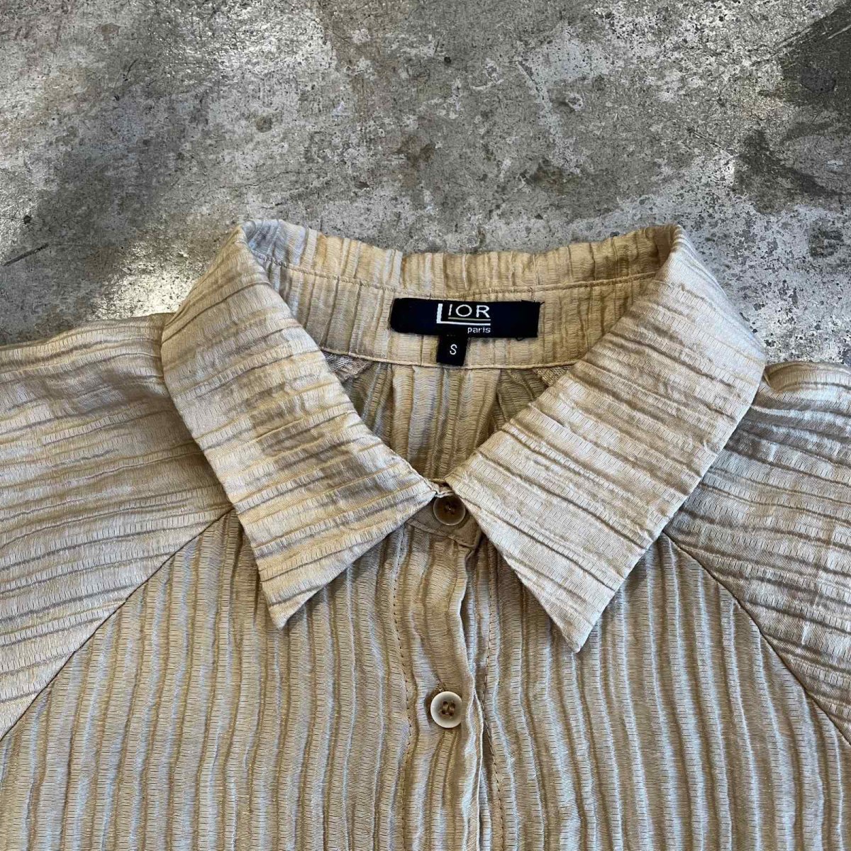 画像8: SLEEVE DESIGN EMBOSS PATTERN S/S SHIRT / Ladies M(S) (8)