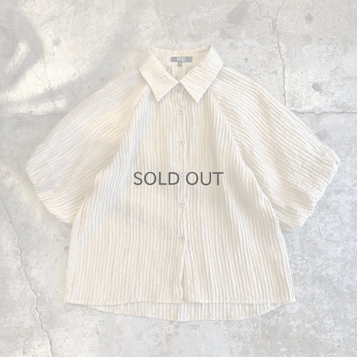 画像1: SLEEVE DESIGN EMBOSS PATTERN S/S SHIRT / Ladies M(S) (1)