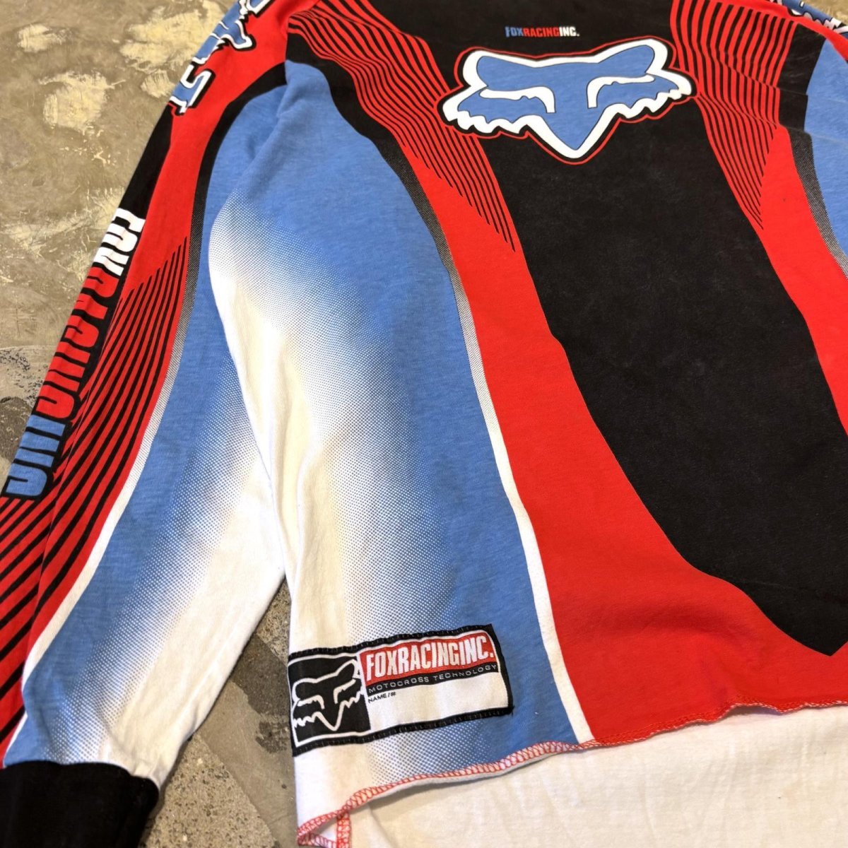 画像5: 90's~ "FOX" COLOR SWITCHED RACING L/S TEE / Mens XL (5)