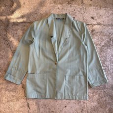 画像1: LIGHT GREEN COLOR DESIGN TAILORED JACKET / Ladies L /MADE IN USA (1)