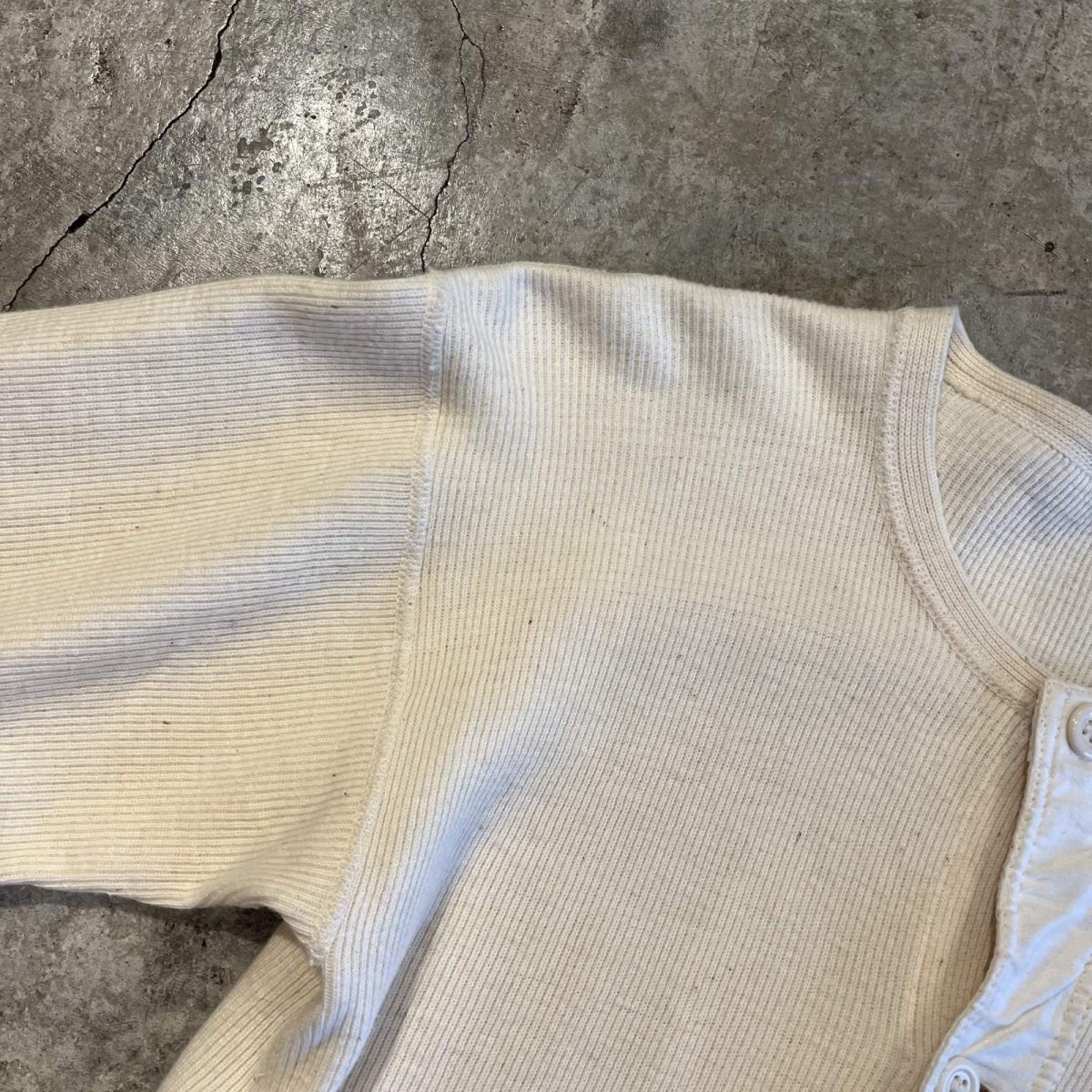 画像8: OLD EURO MILITARY IVORY COLOR L/S CARDIGAN / Ladies S(4) (8)