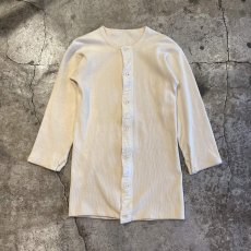 画像1: OLD EURO MILITARY IVORY COLOR L/S CARDIGAN / Ladies S(4) (1)