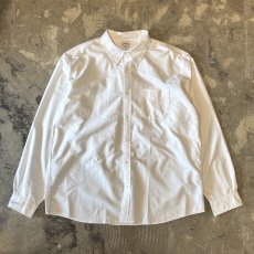 画像1: WHITE COLOR BUTTON DOWN COTTON L/S SHIRT / Mens XL (1)