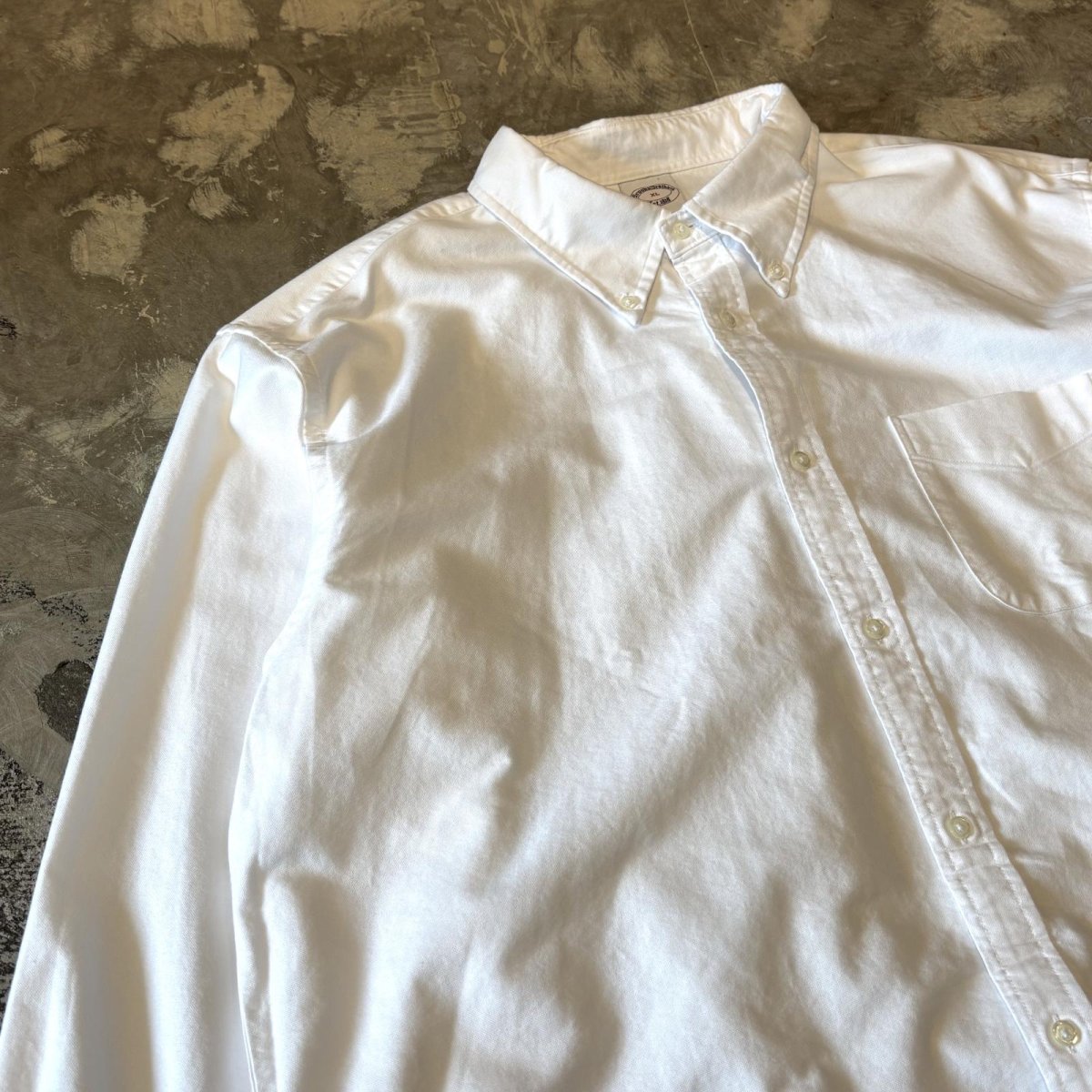 画像3: WHITE COLOR BUTTON DOWN COTTON L/S SHIRT / Mens XL (3)