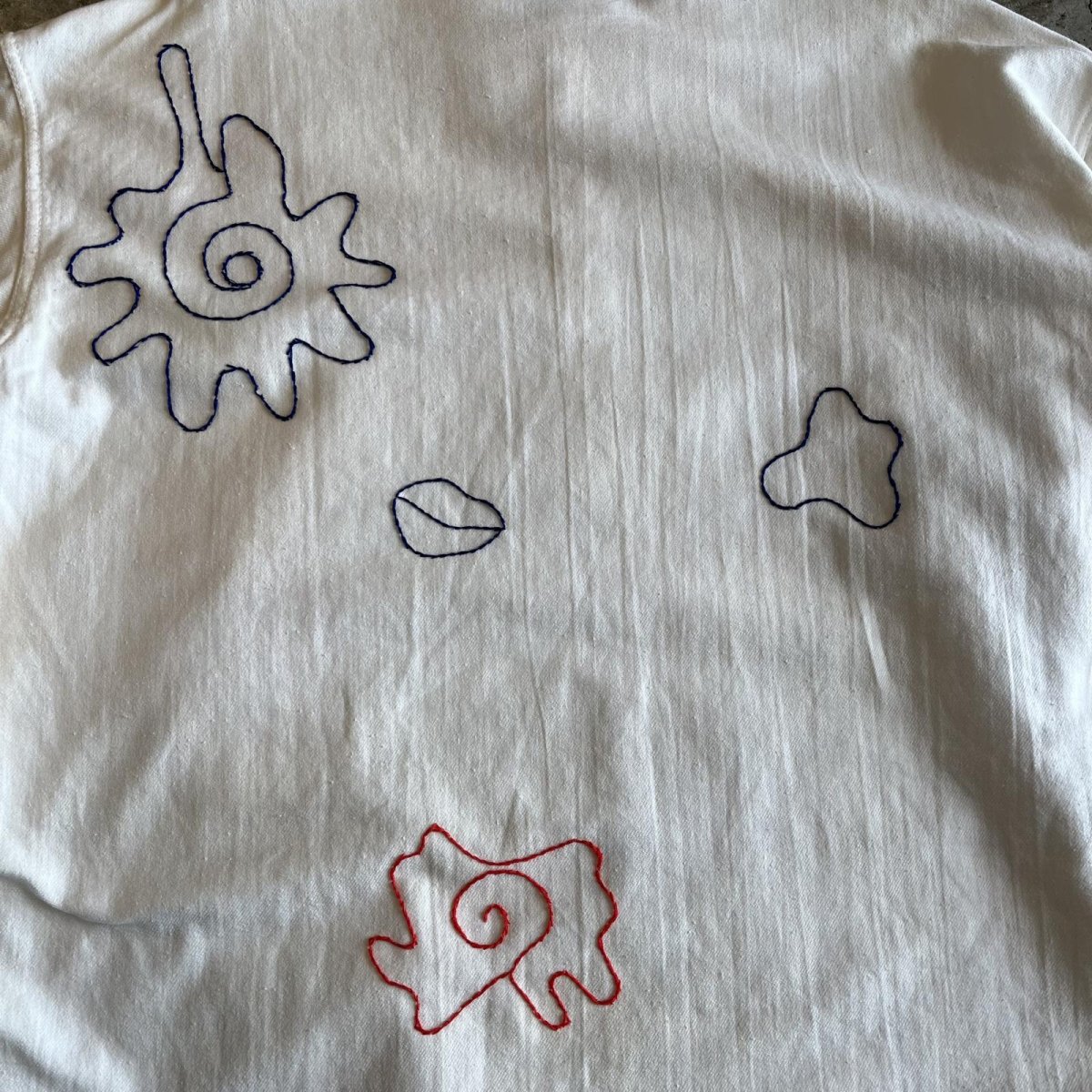 画像12: 2 COLOR ART EMBROIDERY PATTERN HENRY NECK DESIGN L/S TOPS / Ladies L (12)