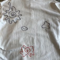 画像12: 2 COLOR ART EMBROIDERY PATTERN HENRY NECK DESIGN L/S TOPS / Ladies L (12)