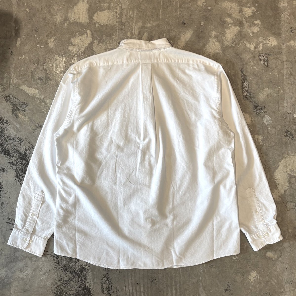 画像2: WHITE COLOR BUTTON DOWN COTTON L/S SHIRT / Mens XL (2)