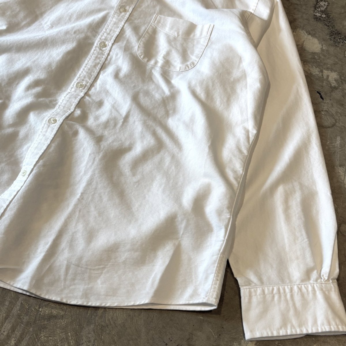画像6: WHITE COLOR BUTTON DOWN COTTON L/S SHIRT / Mens XL (6)