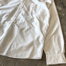画像6: WHITE COLOR BUTTON DOWN COTTON L/S SHIRT / Mens XL (6)