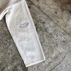 画像7: 2 COLOR ART EMBROIDERY PATTERN HENRY NECK DESIGN L/S TOPS / Ladies L (7)