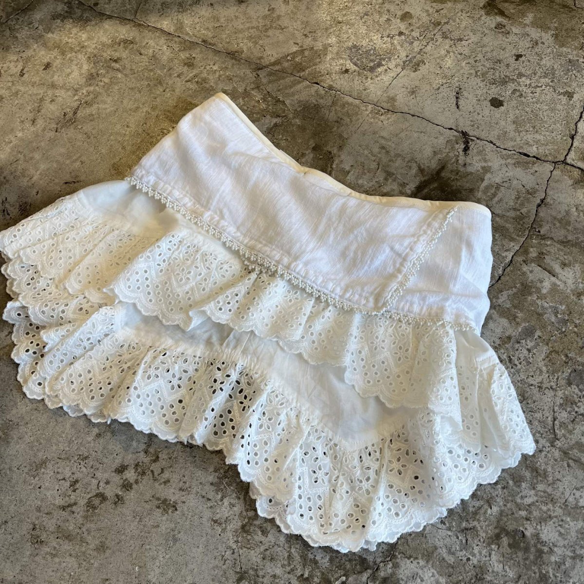 画像5: 【Wiz&Witch】"UNITED" VTG LACE MIX WRAP SKIRT / FREE (5)