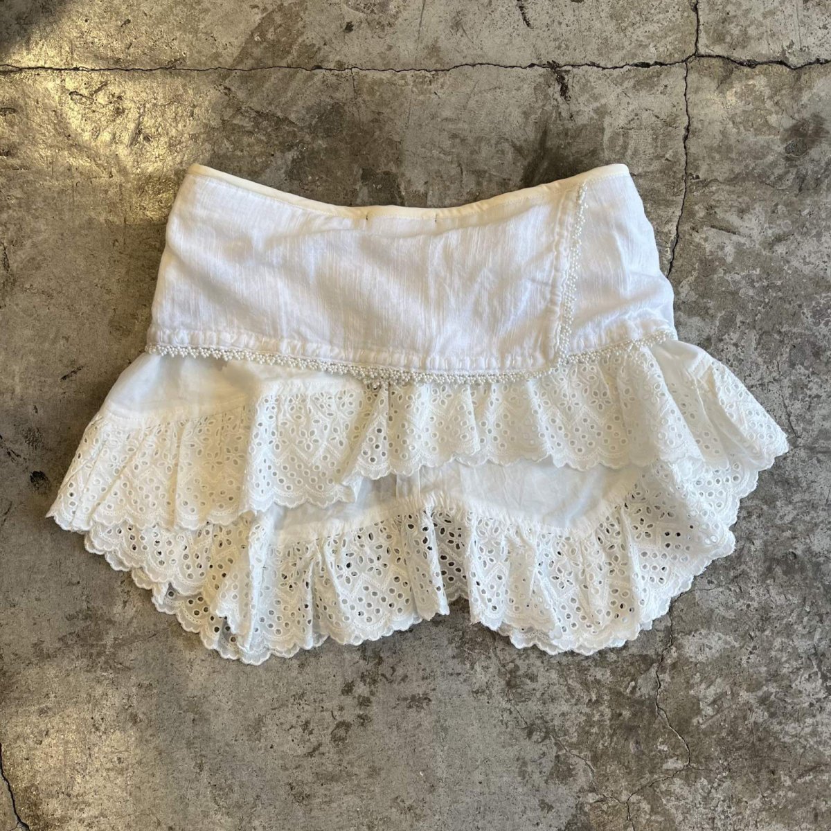 画像2: 【Wiz&Witch】"UNITED" VTG LACE MIX WRAP SKIRT / FREE (2)