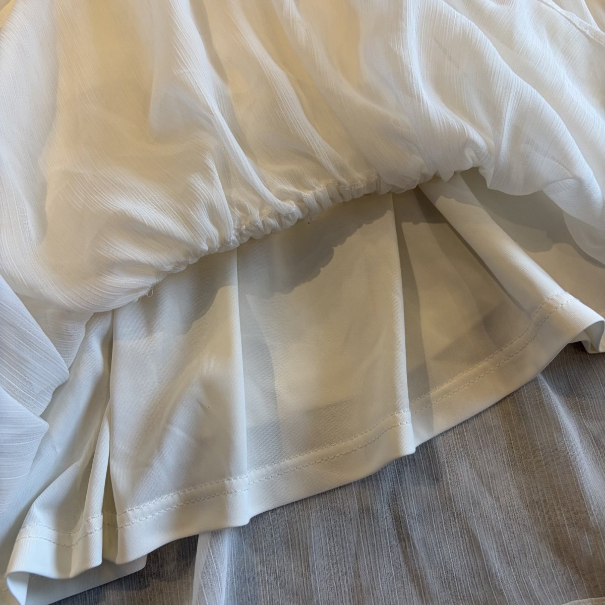 画像10: 2WAY DESIGN WHITE COLOR SHEER TOPS / Ladies M (10)